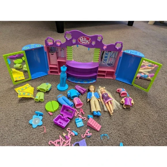 Polly Pocket‎ Fashion Boutique Playset Mattel 2000s Polly Dolls Lot