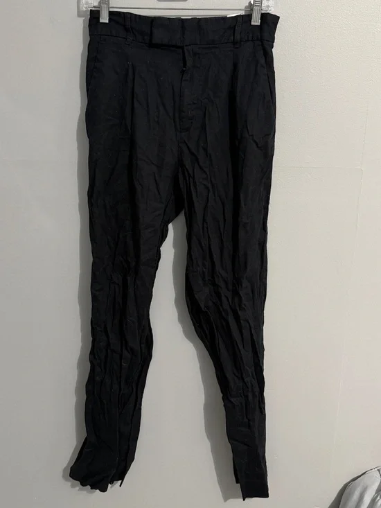 Banana Republic Pants Womens 6 Wide Leg High Rise Linen Blend Neutral coastal