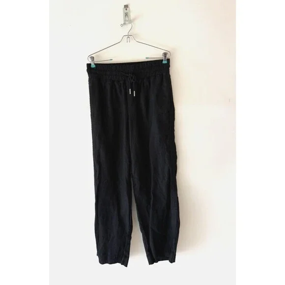 Quince Linen Pants Womens Medium Black 100% European Linen Wide Leg Pant