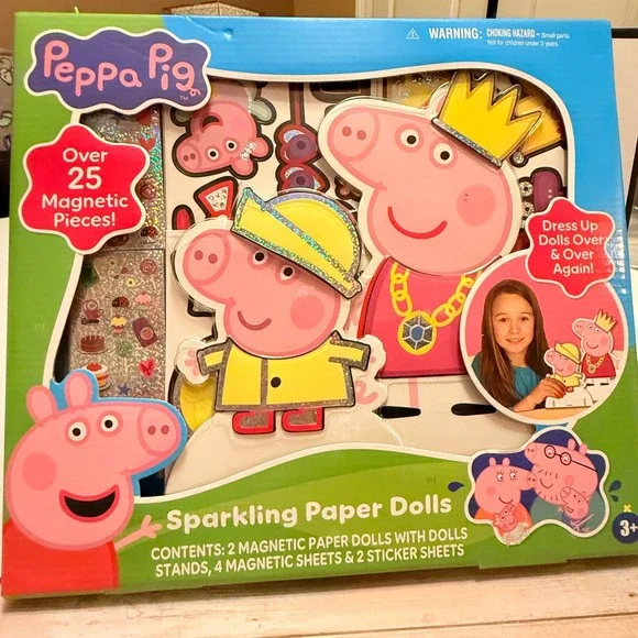 Peppa Pig Sparkling Paper‎ Dolls Kids OS Multicolor Excellent Magnetic Dress Up