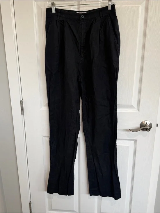 Reformation 100% linen black pants