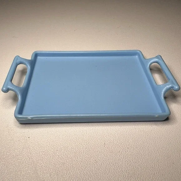 Barbie Pretend Play 1983‎ Mattel Blue Handled Rectangle Serving Tray Toy