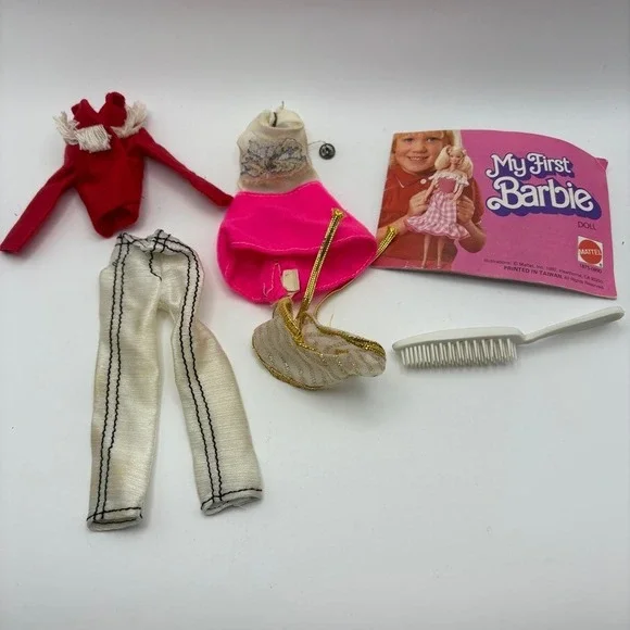 Vintage Mattel Barbie Clothes Accessory Lot 1982‎ My First Barbie Red Top Pants