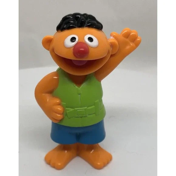 Sesame Street Rub A Dub Ernie Bath‎ Time Doll Tub Toy Figure Vintage 2.5