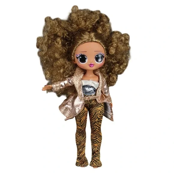 LOL Surprise Fashion‎ Doll Curly Blonde Hair Gold Jacket Tiger Pants MGA Toy