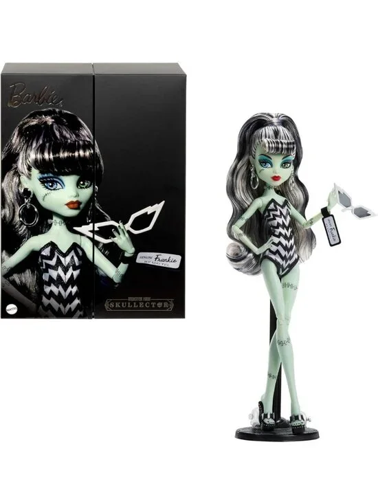 Frankie Stein Doll with Barbie-Inspired Swimsuit & Black Evening Dress