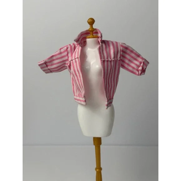 Barbie 80's Skipper Clothes~ Pink & White Open Face Top, Jacket 1988 Vintage