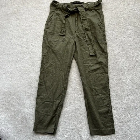 BANANA REPUBLIC Linen Pants Women's 8 Slim Stretch Fatigues Summer Lightweight
