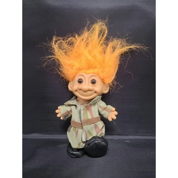 Vitnage Russ Berrie Soldier Troll With Orange Hair