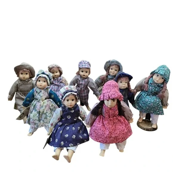 Americana Collection‎ Hand Painted Porcelain Children Dolls Lot 9 Vintage Style