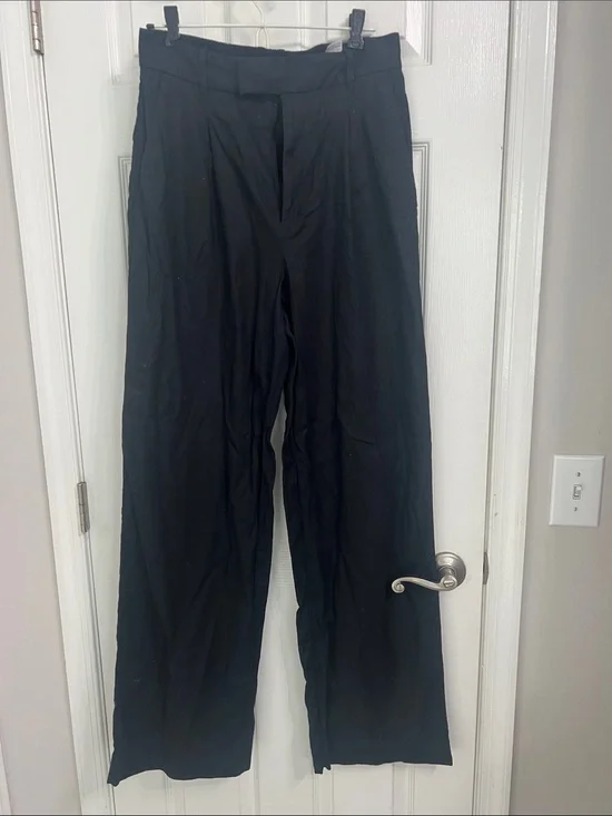 Banana Republic Linen Dress Pants - Tailored Straight Wide Leg, Size 10 Tall