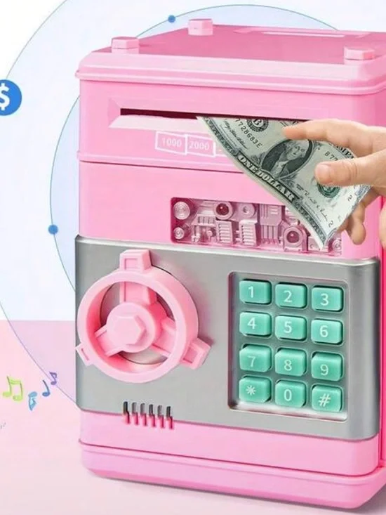 Pink Kids Electronic Safe Bank with Keypad