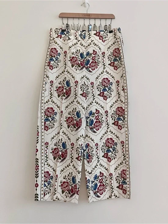 Sezane x Farm Rio Linen Cotton Tiago Pants in Romantic Garden