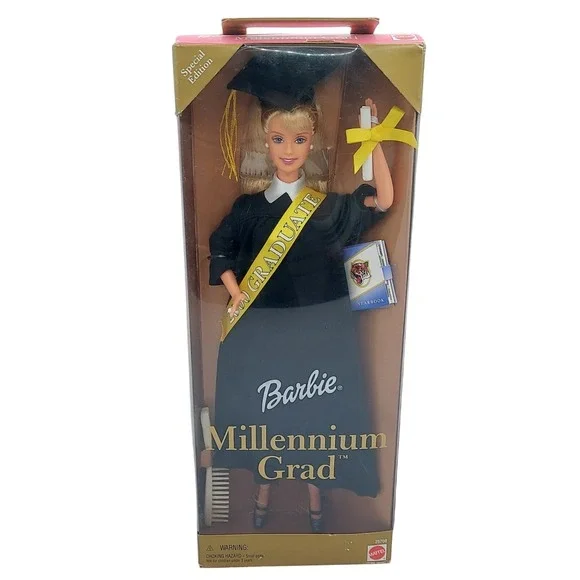 2000 Mattel Barbie Special Edition Millennium Grad Doll 25708 - Black Gown