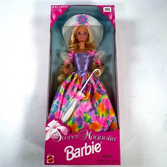 Mattel Sweet Magnolia Barbie Special Edition 1996 Floral Gown Parasol 15652 NEW
