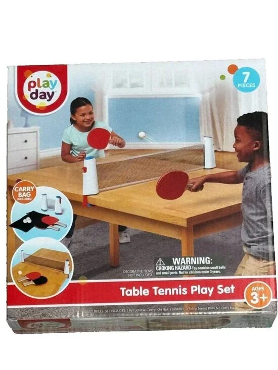 Play Day Table Tennis Play Set, Kid's Outdoor Sports, Ages 3+ New In Box