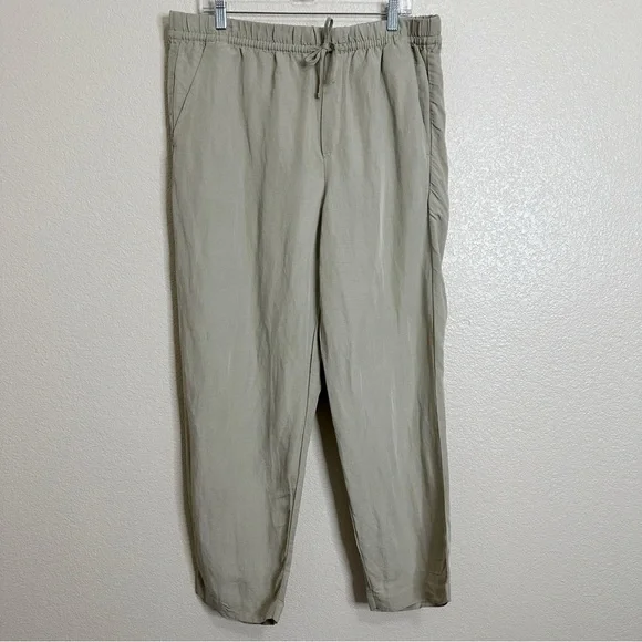 NWT H&M Linen Blend Drawstring Pull On Jogger Pants, Sz Large