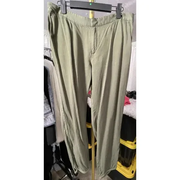 Banana Republic Heritage Collection Green Pants Women’s Linen Blend Sz 10