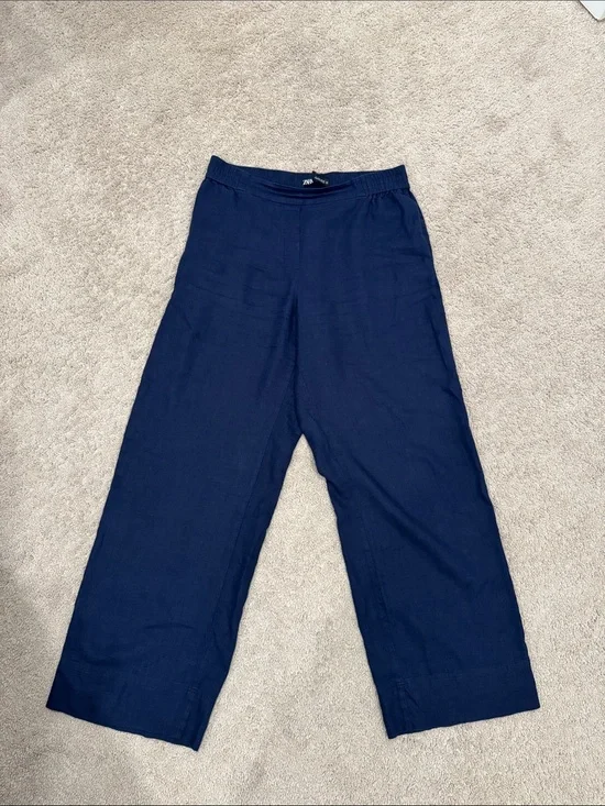 Zara Navy linen pants
