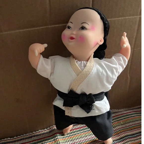 Vintage 1985 Goodwell International Martial Arts Karate Doll Vinyl Rosy Cheeks