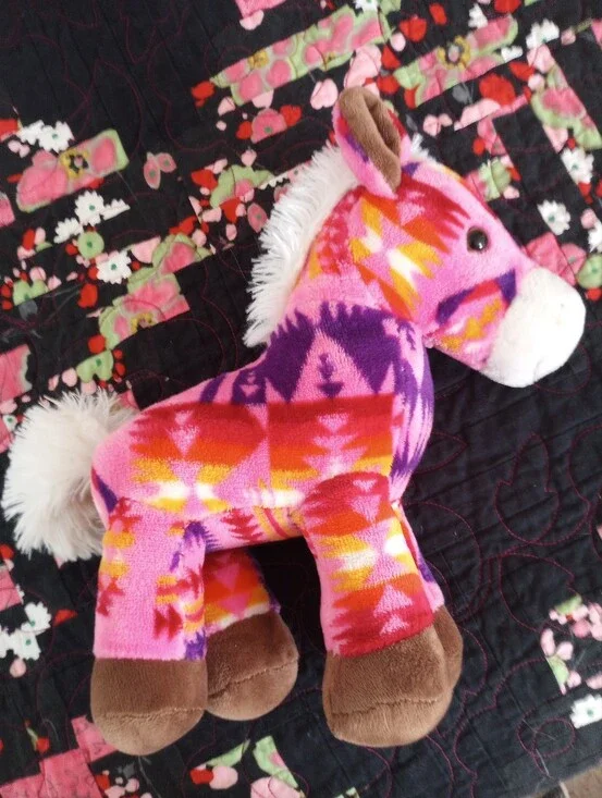 Nativo Pink Horse Plushy Cute Cuddly Southwest Ethnic Boho