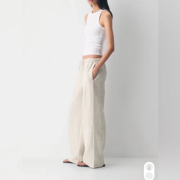 NWOT XS Aritzia CruiseLinen The Lodge Pant in Undyed Ecru