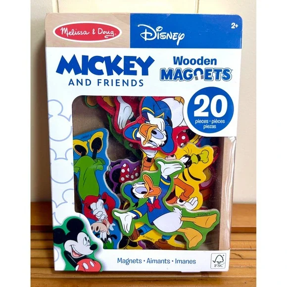Melissa & Doug Disney Mickey and Friends Wooden Magnets 20 Pieces 50441 NEW
