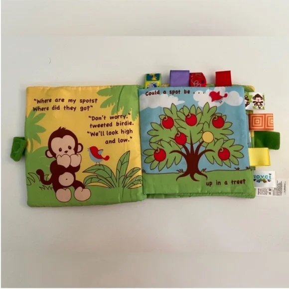 Interactive Hanshe Crinkle Soft monkey book “Dazzle dots and the missing spots