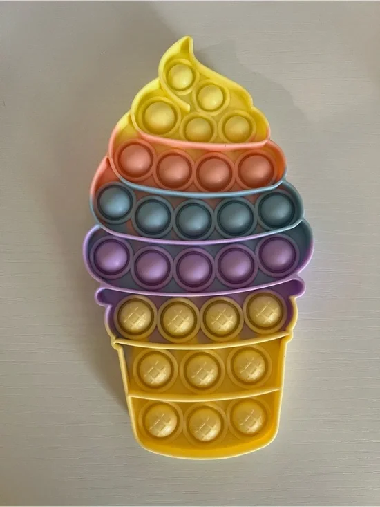 Rainbow Ice Cream Pop It Fidget Toy - Pastel Multi-Color