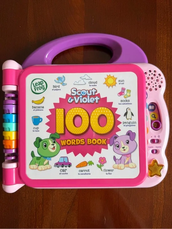LeapFrog 100 Words Book Scout & Violet Lights Sounds Music English & Spanish