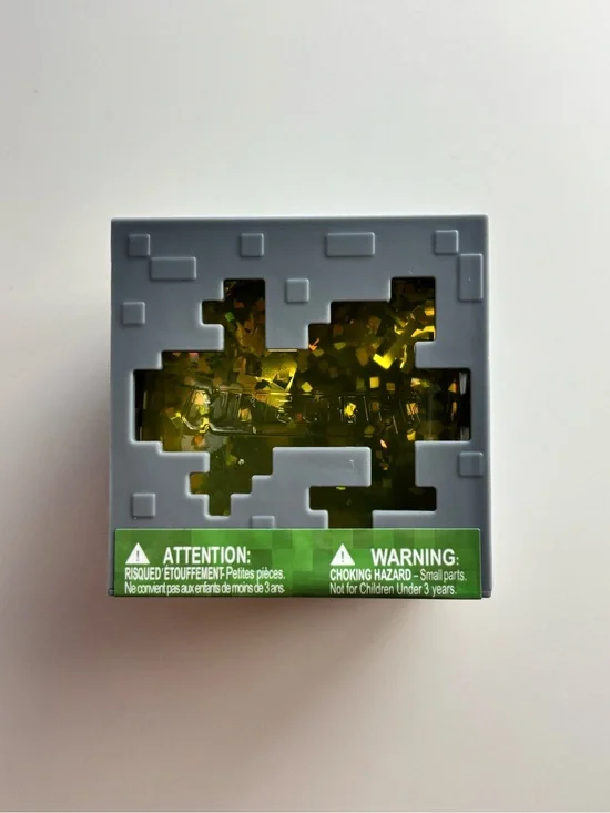 Minecraft Gray Pixel jelly cube with Yellow Holographic Interior