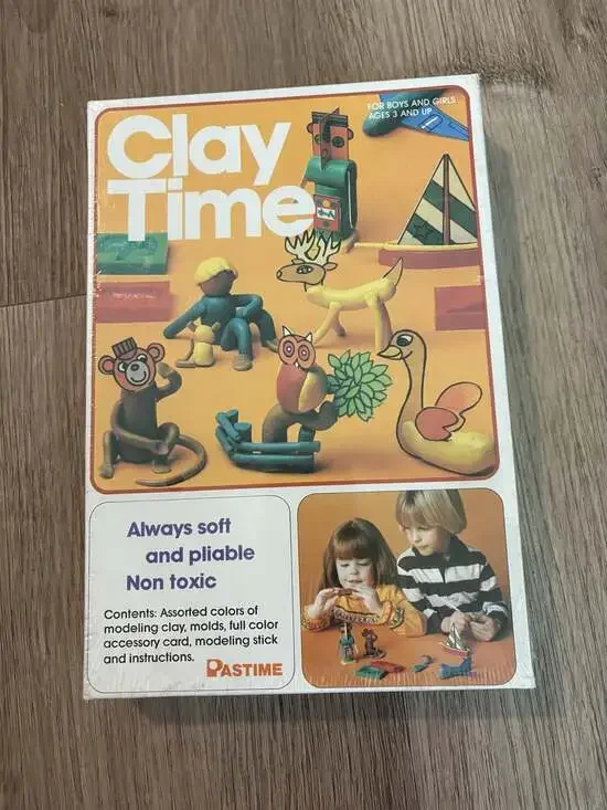 Vintage Pastime Clay Time Modeling Clay Kit Multicolor New Sealed USA Ages 3+
