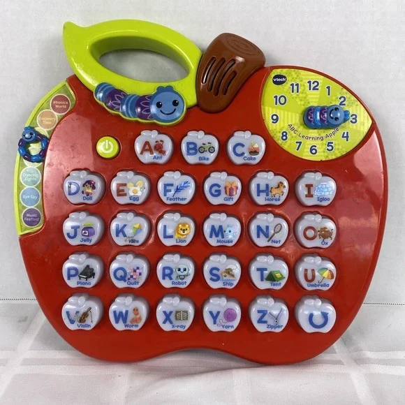 Vtech‎ Alphabet Apple Learning Educational Toy Preschool Electronic Game WORKS!