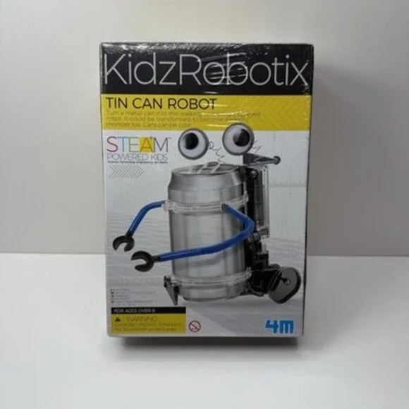 STEM Toy Robot Model Build Kit DIY Education Tin Can Kidz Robotix NEW Sealed