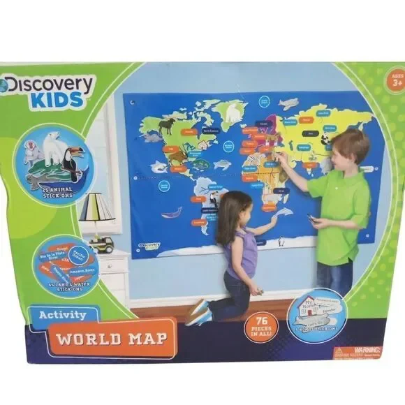Discovery Kids Activity World Map 76 pieces Toy learning map