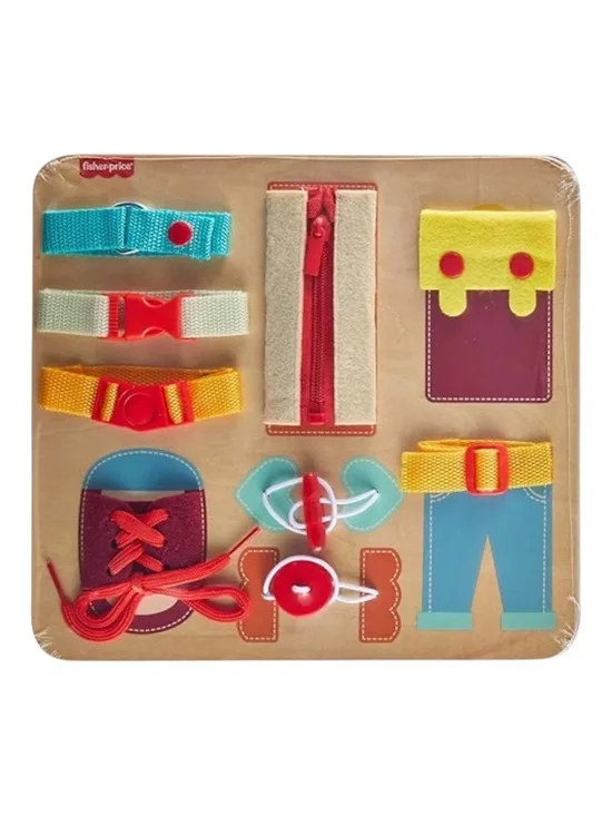 FISHER PRICE Wooden Dressing Busy Board