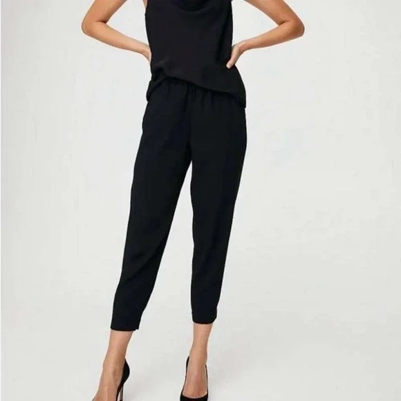 Babaton Aritzia Dexter Pants Black Elastic Waist Jogger 83044 Womens S