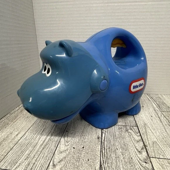 Little Tikes Glow N Speak Blue Hippo Flashlight Laughs Giggles 2000s WORKS