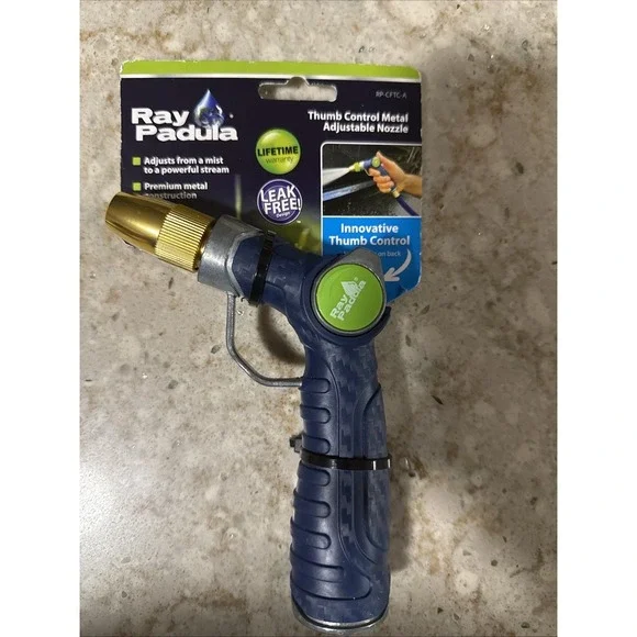 Ray‎ Padula Metal Thumb Control Nozzle Adjustable Spray Leakproof Waterproof NEW