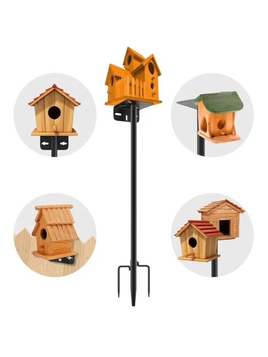 NEW 80” Adjustable Exterior Bird Feeder Pole House Pole Heavy-Duty Rustproof