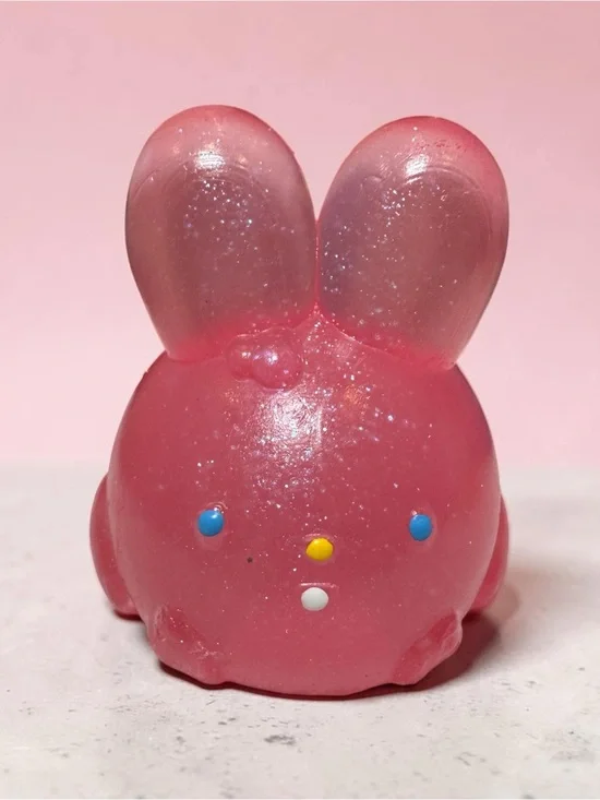 Pink Glitter Squishy Bunny