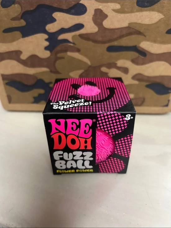 Pink Fuzz Ball Kids Stress Toy