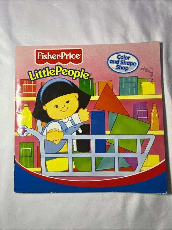 Vintage Fisher-Price Little People Color & Shape Shop Book 2000 Paperback Kids