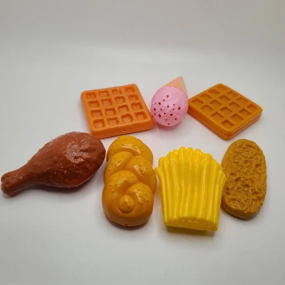Pretend Play Food Summer Picnic Waffles Fries Mix Lot of 7 Pieces