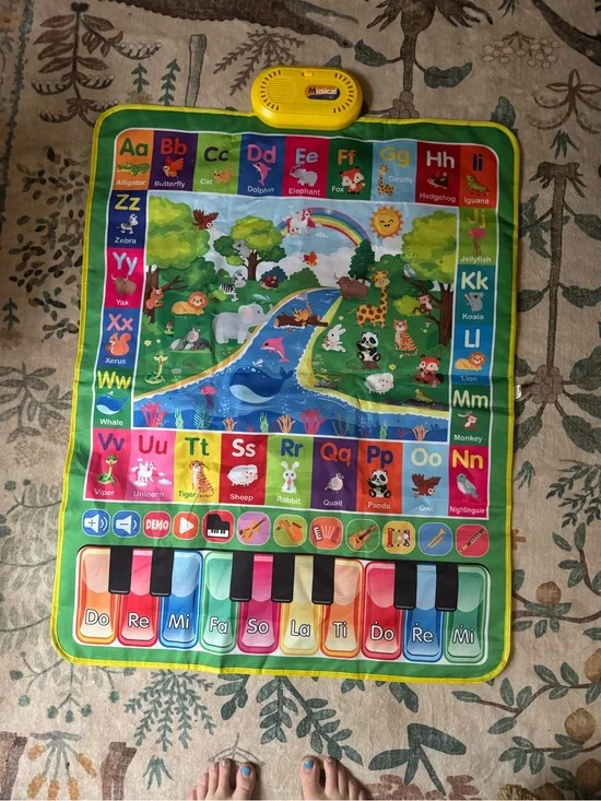 Musical ABC & Animal Play Mat - Multicolor Piano Learning Mat for Kids
