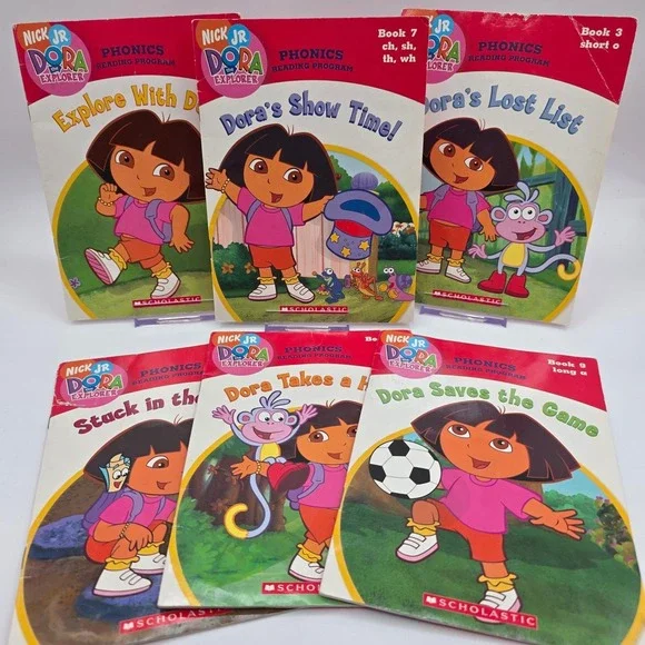 Dora the Explorer Phonics Reading Program‎ Scholastic Book Lot of 6 Nick Jr Kids