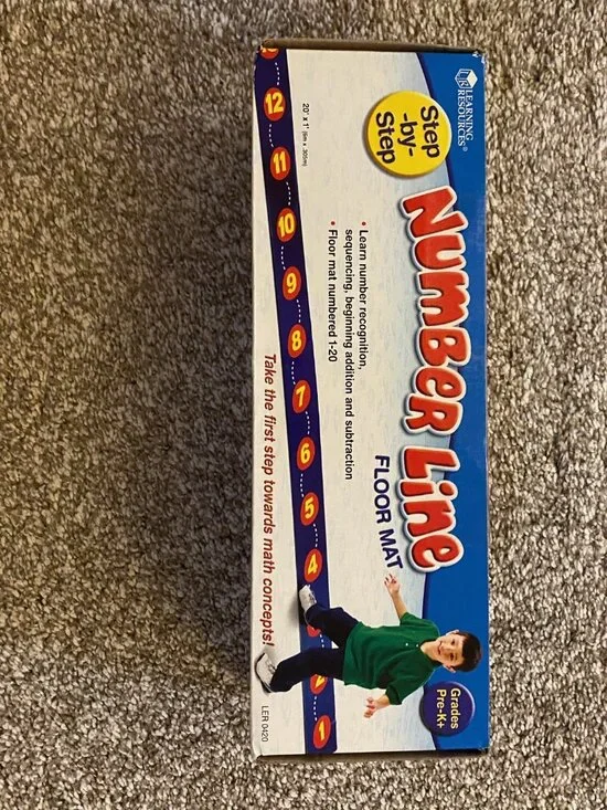 New Unopened learning Resources Step-by-Step Number Line 1-20 Floor Mat 20''x1''