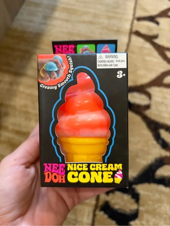 NeeDoh Nice Cream Cone Squishy Toy - Orange & Yellow