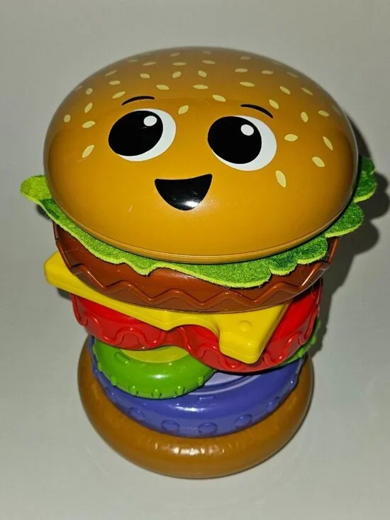 LeapFrog 4-in-1 Learning Hamburger Puzzle Stack Spin Toss Leap Frog Complete