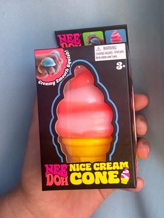 NeeDoh Nice Cream Cone Squishy Toy - Orange